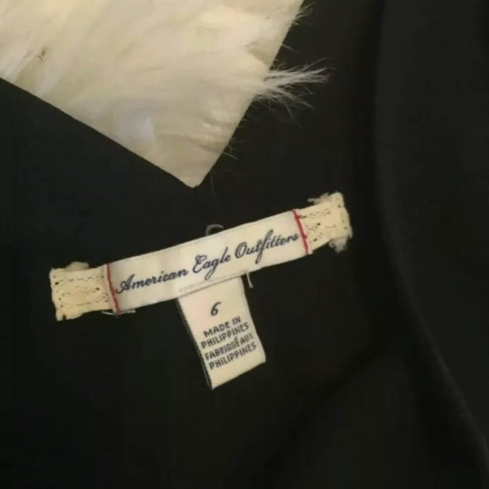 American Eagle Empire Waist Black Dress Juniors Size 6 - Picture 7 of 10